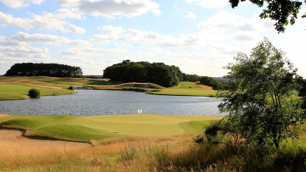 A general view of the 2nd hole during the first round of the Winston Senior Open played at WinstonGolf