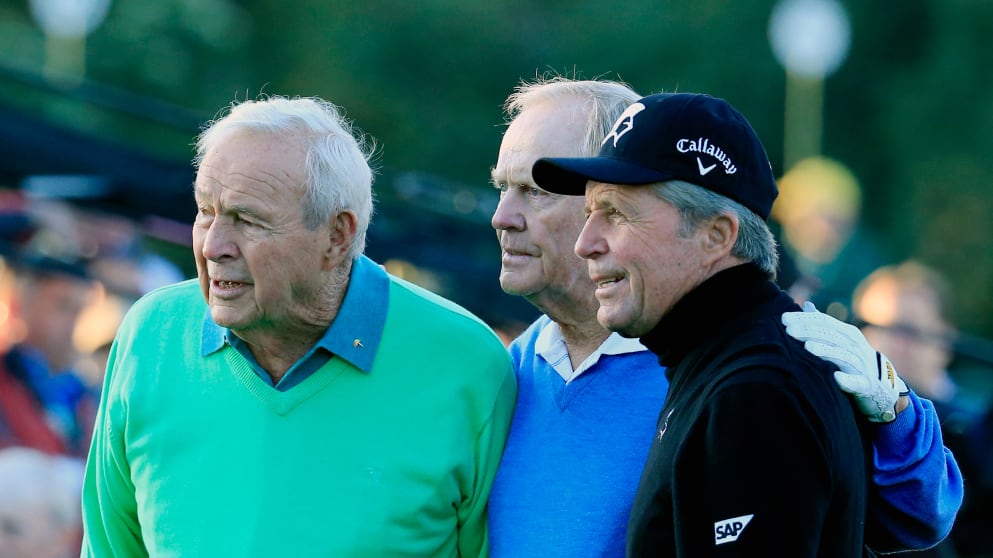 Honorary starters Arnold Palmer, Jack Nicklaus and Gary Player 