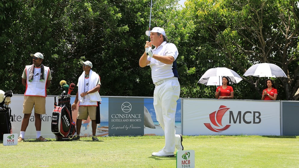 David Frost - going well on the final day of the MCB Tour Championship in Mauritius