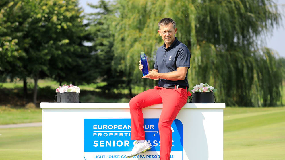 Magnus P Atlevi after winning the European Tour Properties Senior Classic