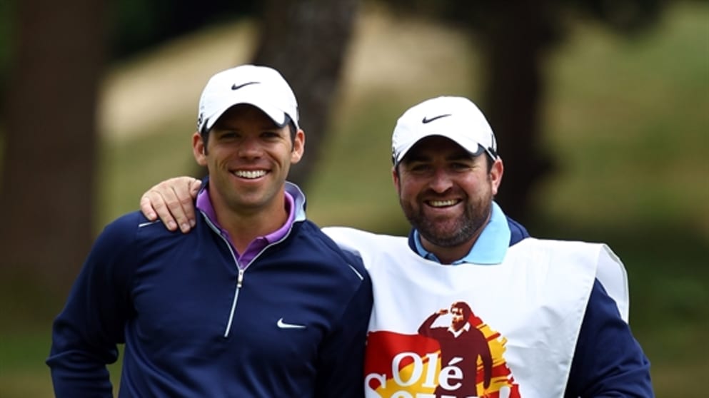 Paul Casey and caddy Craig Connelly during Ole Seve!