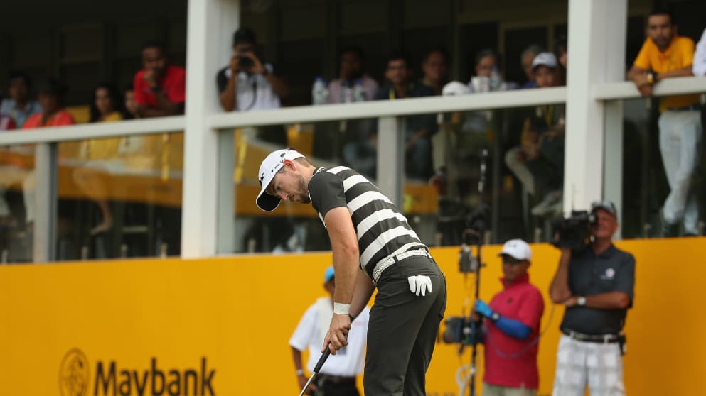 Nathan Holman - in action during the second round of the Maybank Championship Malaysia at Royal Selangor Golf Club 