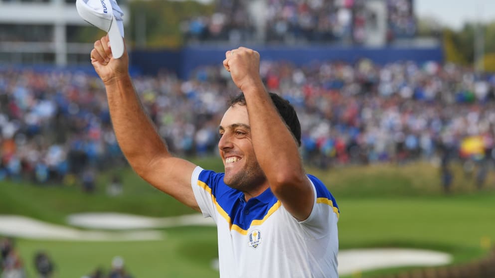 Francesco Molinari after earning The Ryder Cup winning point