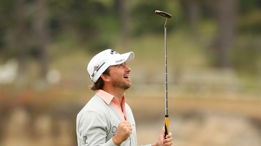 Graeme McDowell at the moment of victory