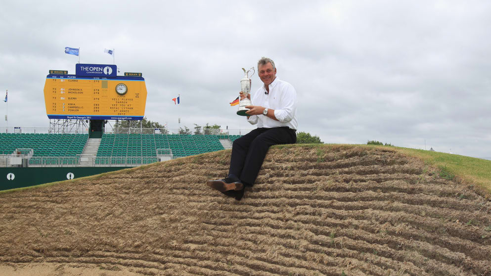 Darren Clarke with the Claret Jug at Royal St George's in 2011