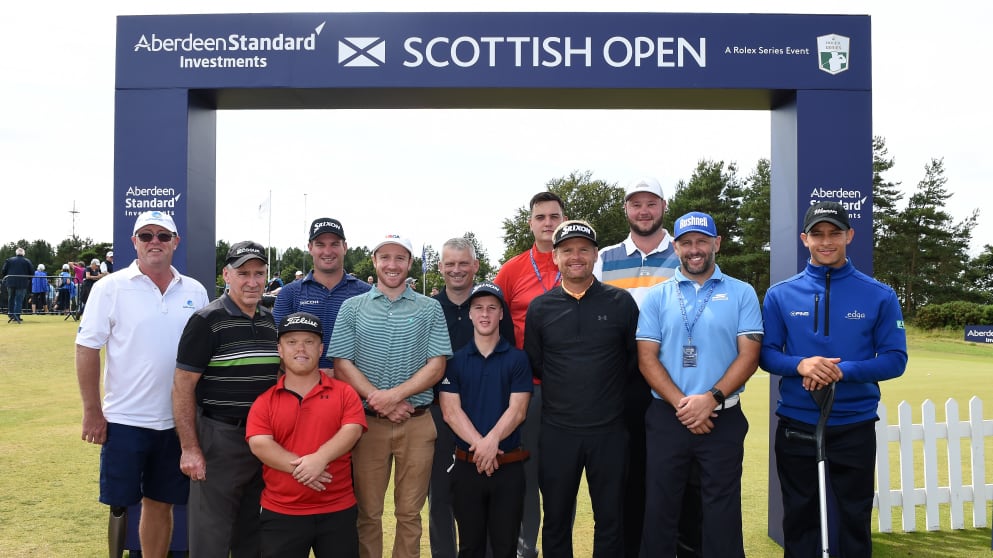 EDGA Scottish Open players with Ryan Fox and Soren Kjeldsen