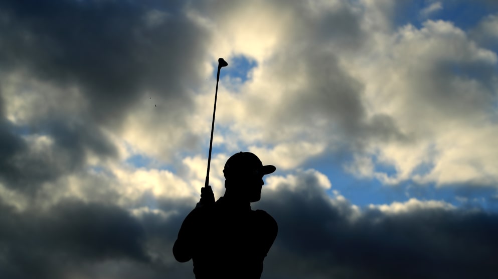 Jon Rahm on the driving range at Austin Country Club