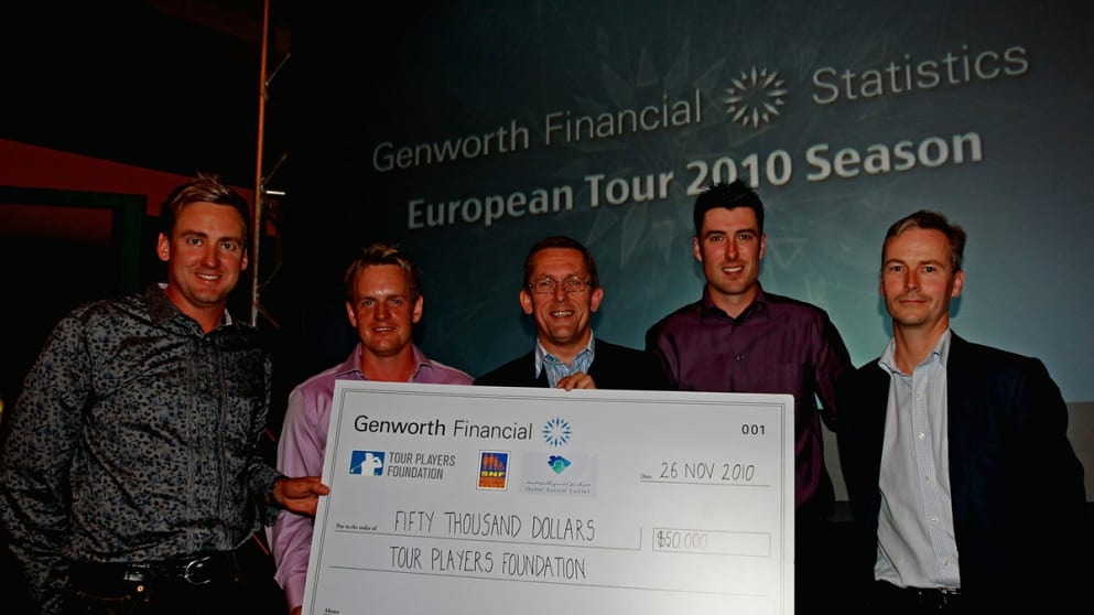 Genworth presents a cheque for $50,000 to the Tour Players Foundation