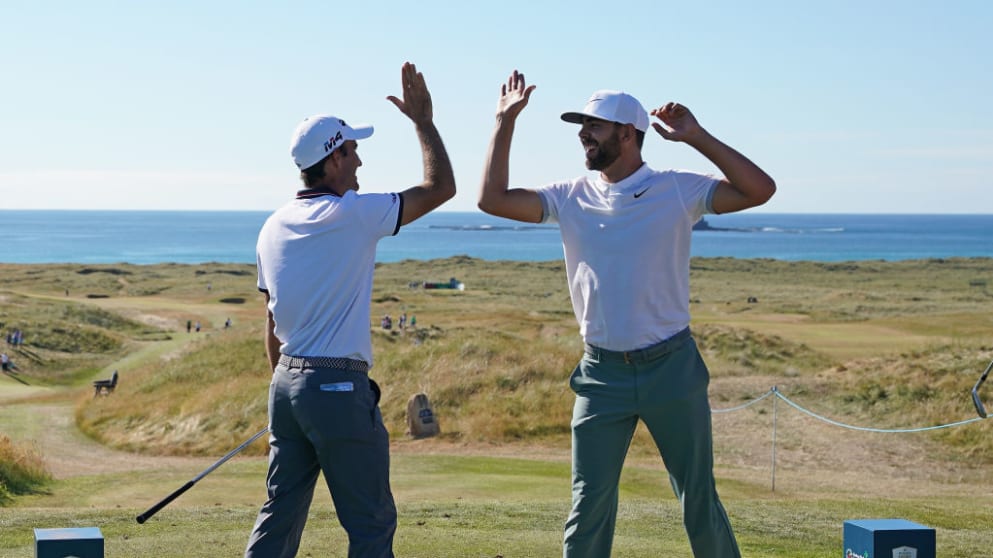 Molinari celebrates hole in one in Northern Ireland