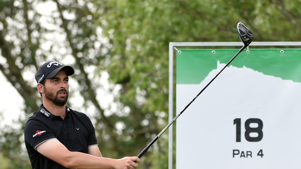 Thomas Linard tees off in round one of the D+D REAL Czech Challenge