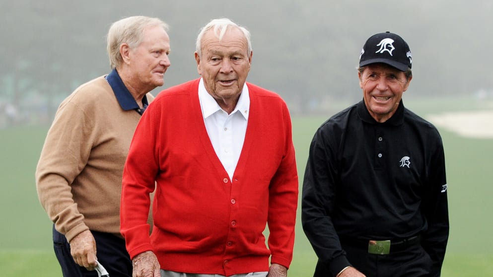 Honorary starters Jack Nicklaus, Arnold Palmer and Gary Player