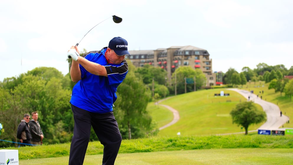 Ian Woosnam playing the 14th hole during the final round of the SSE Enterprise Wales Senior Open
