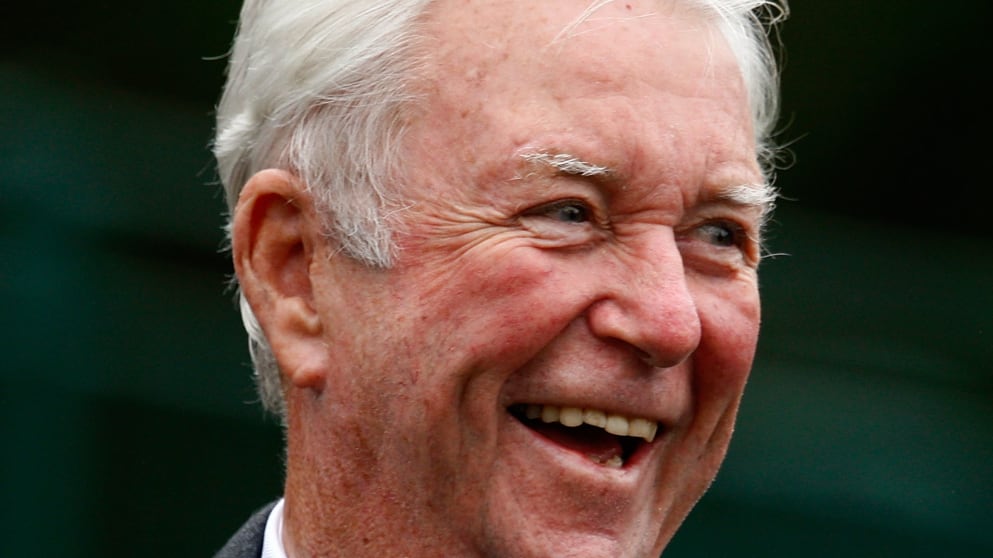 Ken Venturi walks to the stage at the Opening Ceremonies prior to the start of The Presidents Cup at Harding Park Golf Course on October 7, 2009 in San Francisco, California.