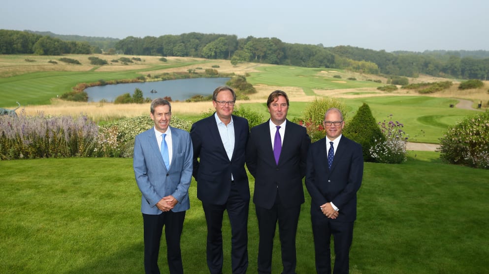 (L-R) Keith Waters, Chief Operating Officer of the European Tour, Per Ericsson, President of Volvo Event Management, Austen Gravestock, CEO The London Cub and Guy Kinnings , Global Head of Golf IMG