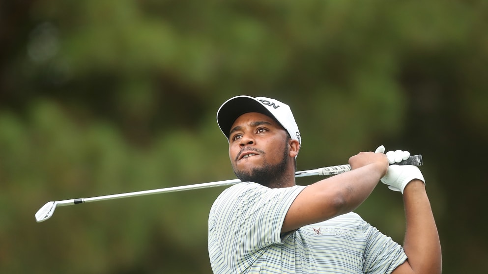 Harold Varner III in action at the Australian PGA Championship