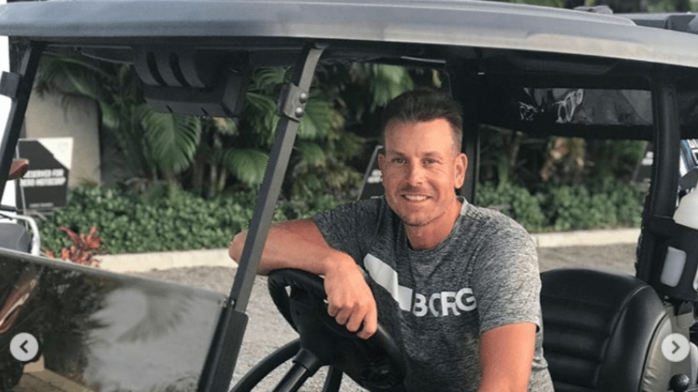 Stenson in a cart