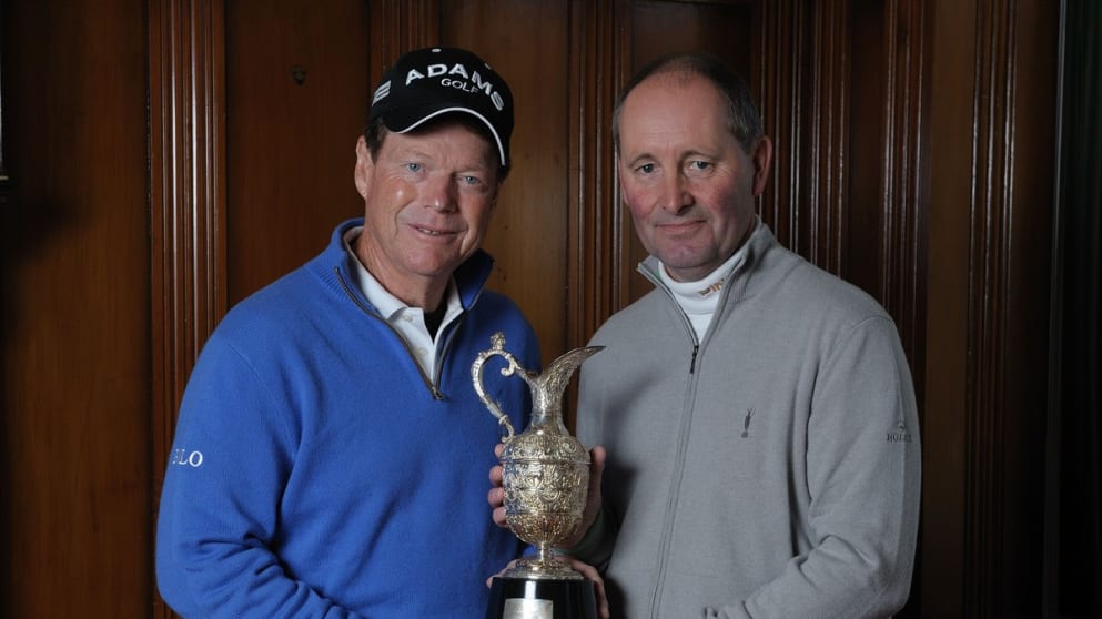 Tom Watson and Andy Stubbs, Managing Director of the Senior Tour (pic by Chris Turvey)