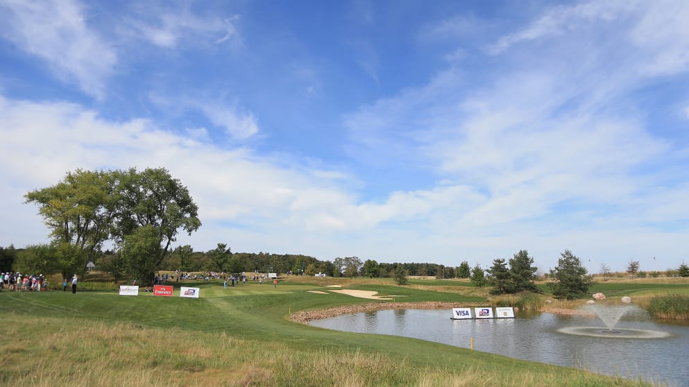 A general view of the seventh hole at Albatross Golf Resort