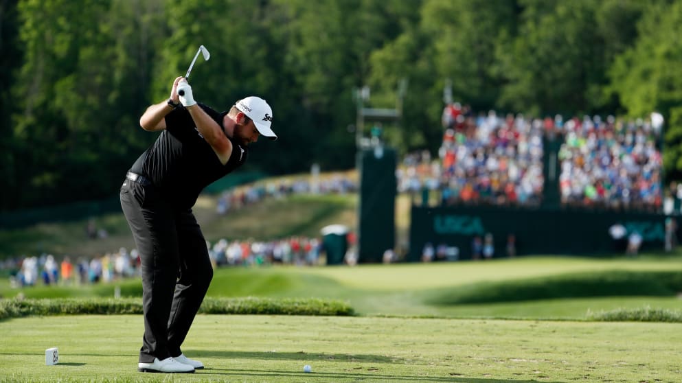 Shane Lowry in action during his third round