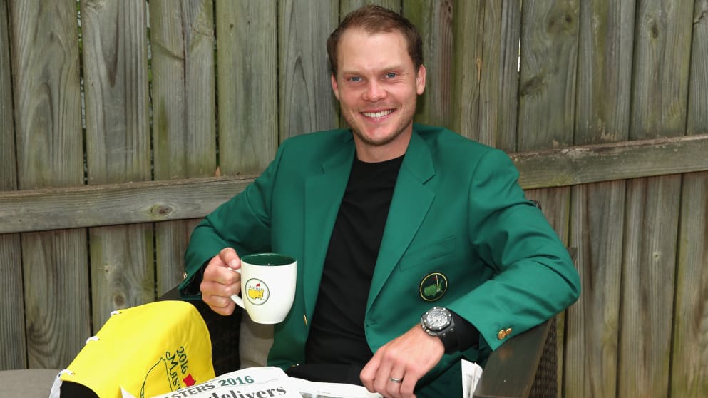 Danny Willett reads the paper after his Masters victory