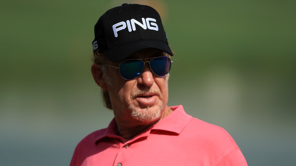 Miguel Angel Jimenez during the second round at Emirates GC