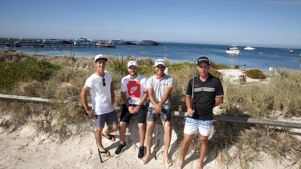 Thorbjorn Olesen, Jordan Smith, Wu Ashun and Lucas Hebert visited Rottnest Island ahead of the ISPS Handa World Super 6 Perth
