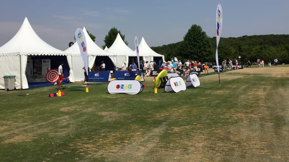Fans enjoying some practice in the Village De L'Open