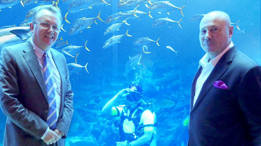 Nick Tarratt, Director of European Tour International, Dubai Office (left) with Serge Zaalof, President and Managing Director Atlantis, The Palm