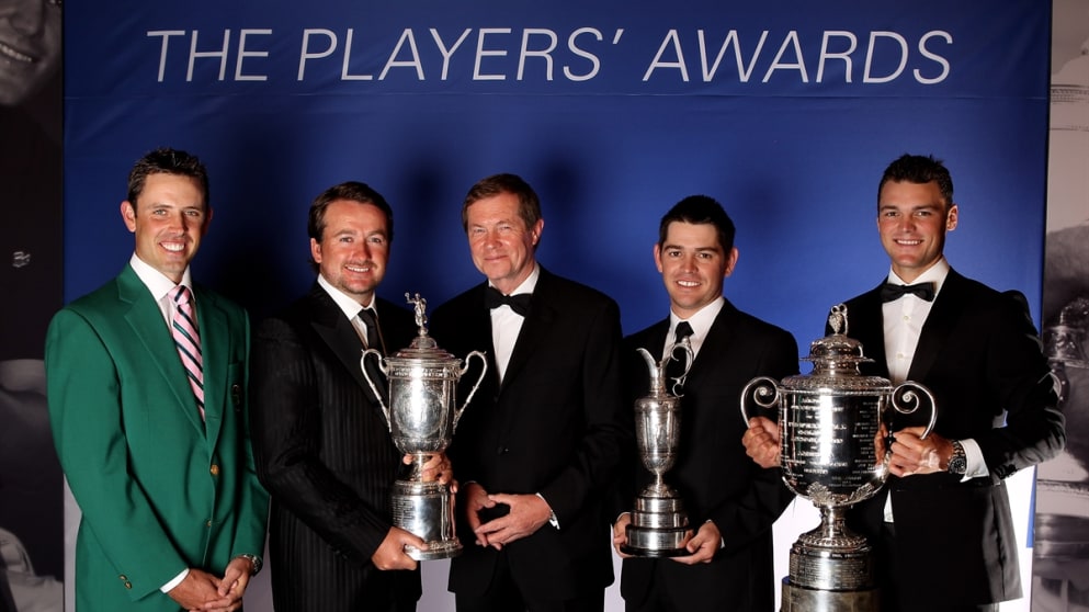 Charl Schwartzel, Graeme McDowell George O'Grady, Chief Executive of The European Tour, Louis Oosthuizen and Martin Kaymer 