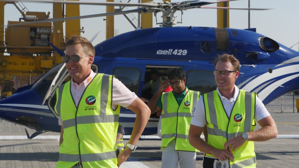 Ian Poulter, Danny Willett and Anirban Lahiri land in style at DP World Jebel Ali Port