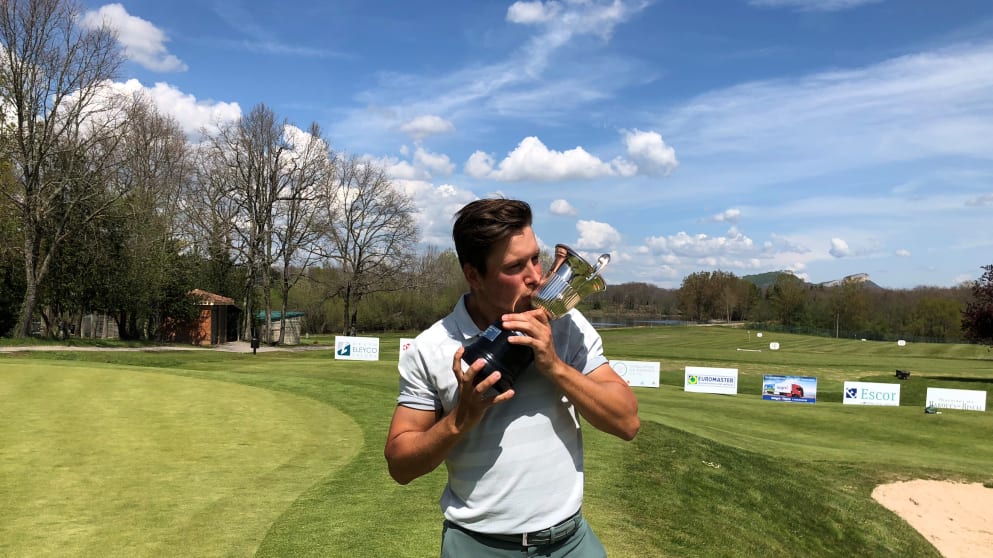 Oscar Lengden following victory in Spain