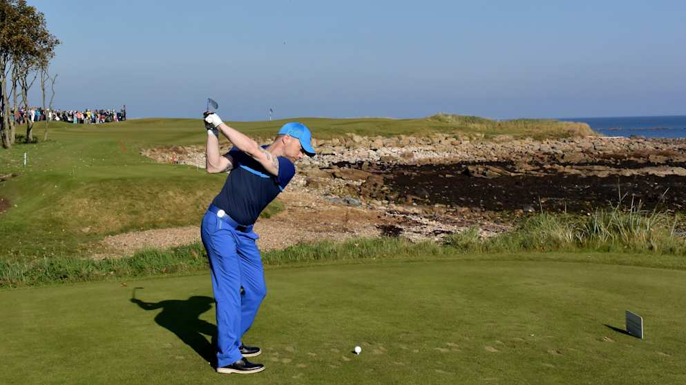 Irish singer song-writer Ronan Keating in action at the 2015 Alfred Dunhill Links Championship