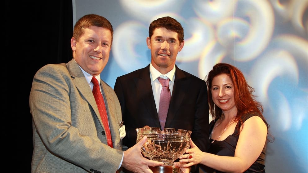 Bob Harig, Padraig Harrington and Renee Harris