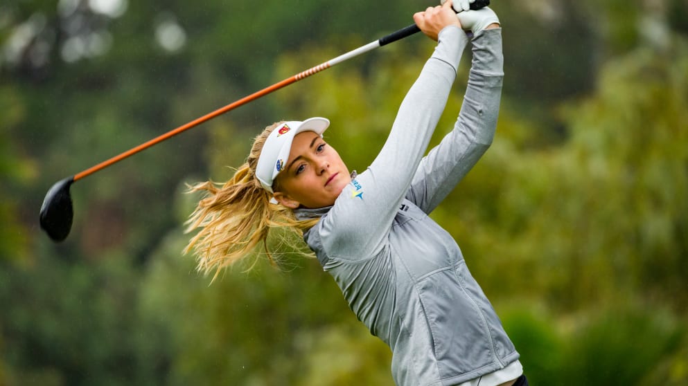 Julia Engstrom tees off