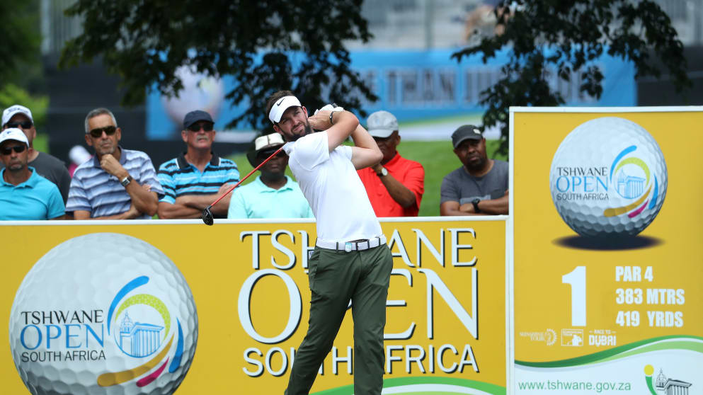 Scott Jamieson - tees off on the 1st hole during day three of the Tshwane Open 