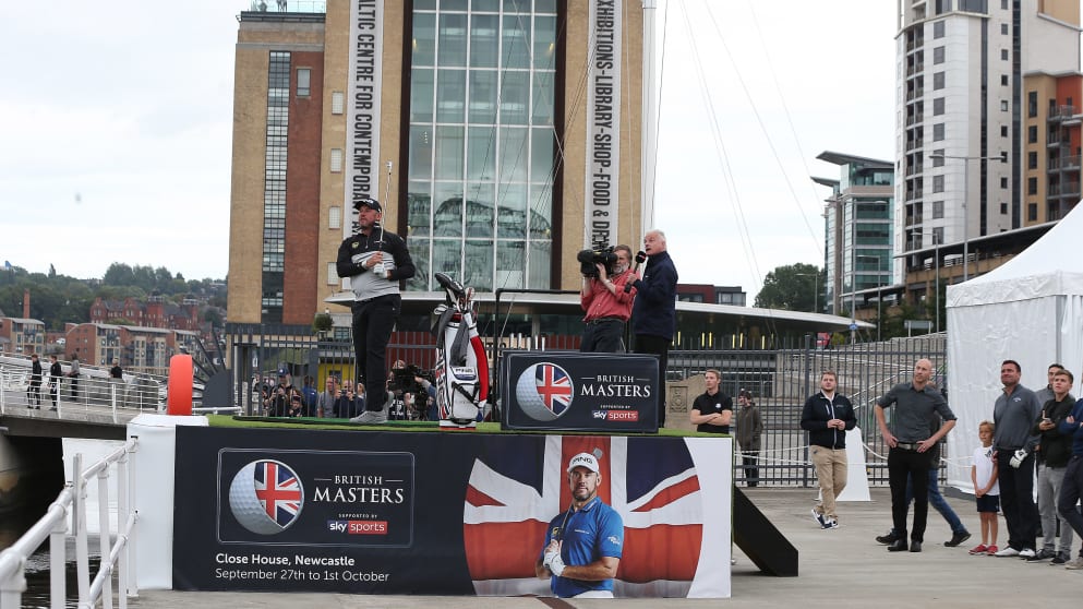 Lee Westwood in Newcastle ahead of the British Masters