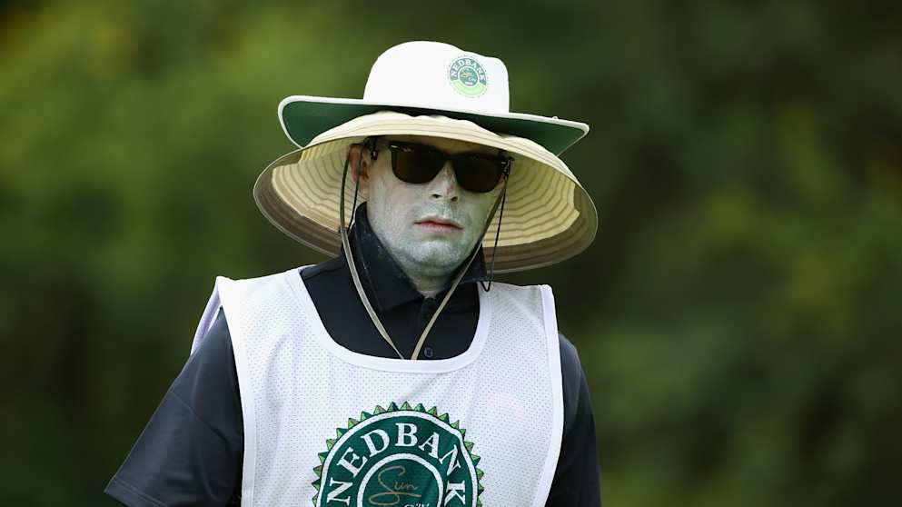 Jonas Blixt's caddie during the 2014 Nedbank Golf Challenge