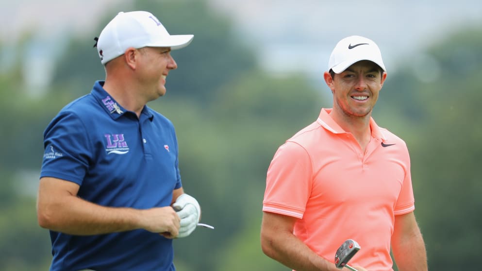 Graeme Storm and Rory McIlroy at the BMW SA Open