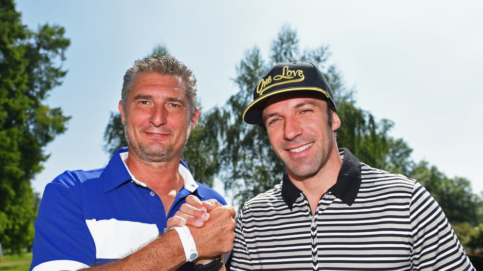 Italian football legends Daniele Massaro and Alessandro del Piero at the Pro-Am