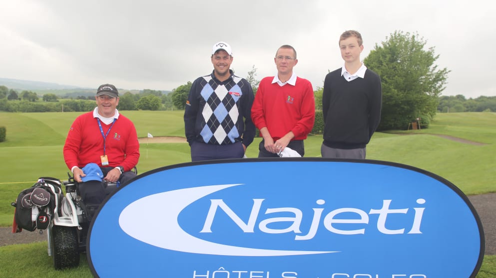 Sam Walker with his Pro-Am playing partners Olivier Lecocq, Jean-Marie Requeux and Rhys Kinsella (Thomas Colpaert)