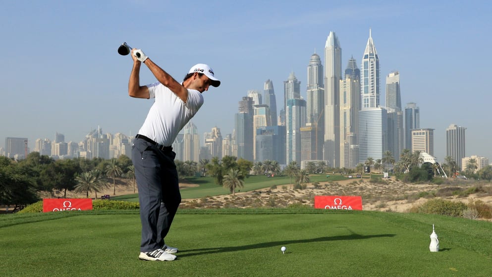 Edoardo Molinari at the eighth tee in 2018