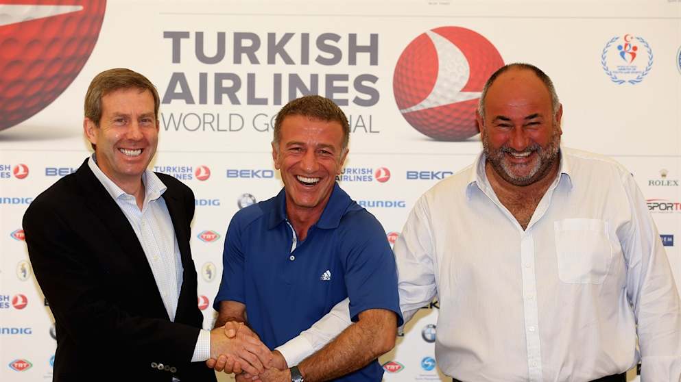 Keith Waters, Ahmet Agaoglu, President of the Turkish Golf Federation and Andrew Chandler of ISM