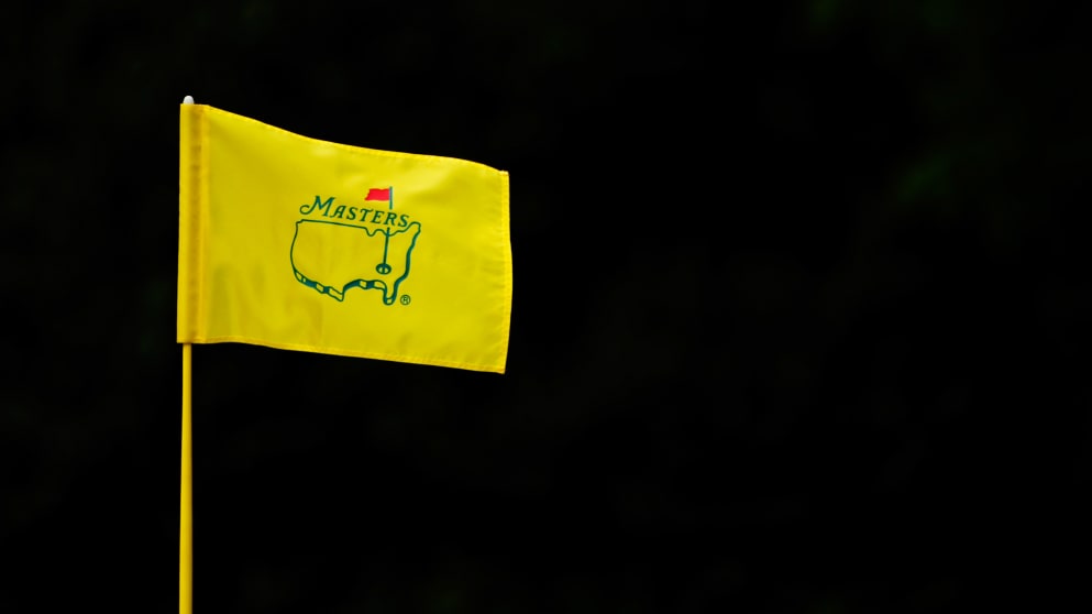 The distinctive yellow Masters flag