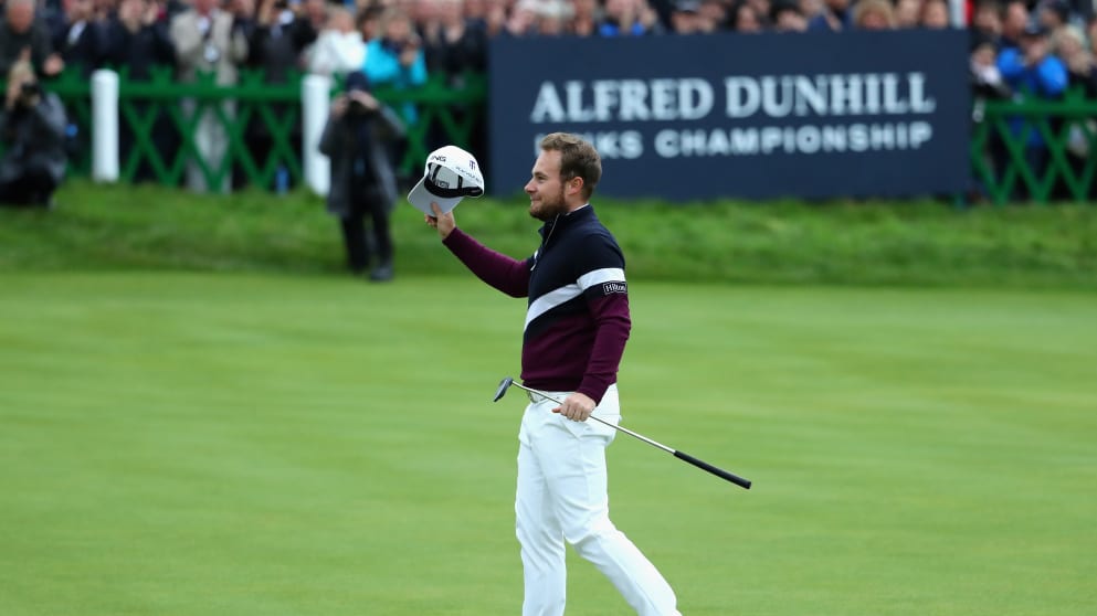 Tyrrell Hatton celebrates 