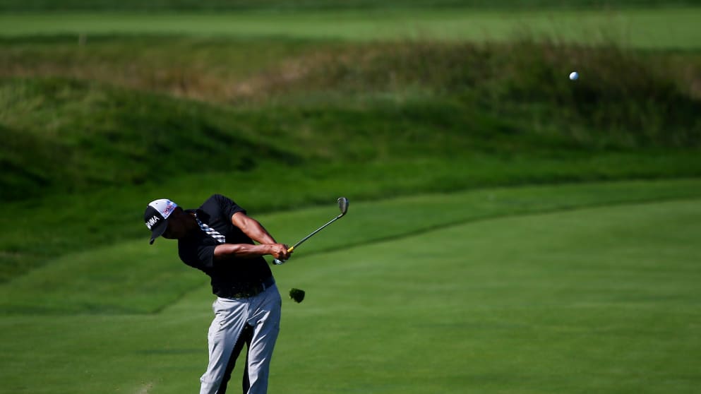 Hiroshi Iwata - on the way to a fine 63 on day two at Whistling Straits