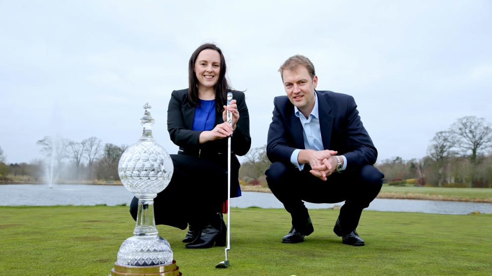Lisa Kelly, Head of Marketing, eir Business and Irish Open Championship Director Rory Colville