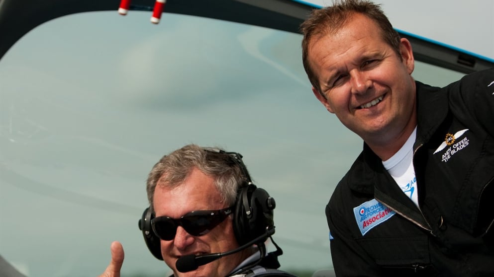 Wayne Grady takes to the skies (photo by SAFOTO)