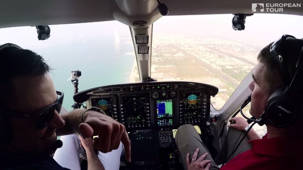 Charl Schwartzel at the controls