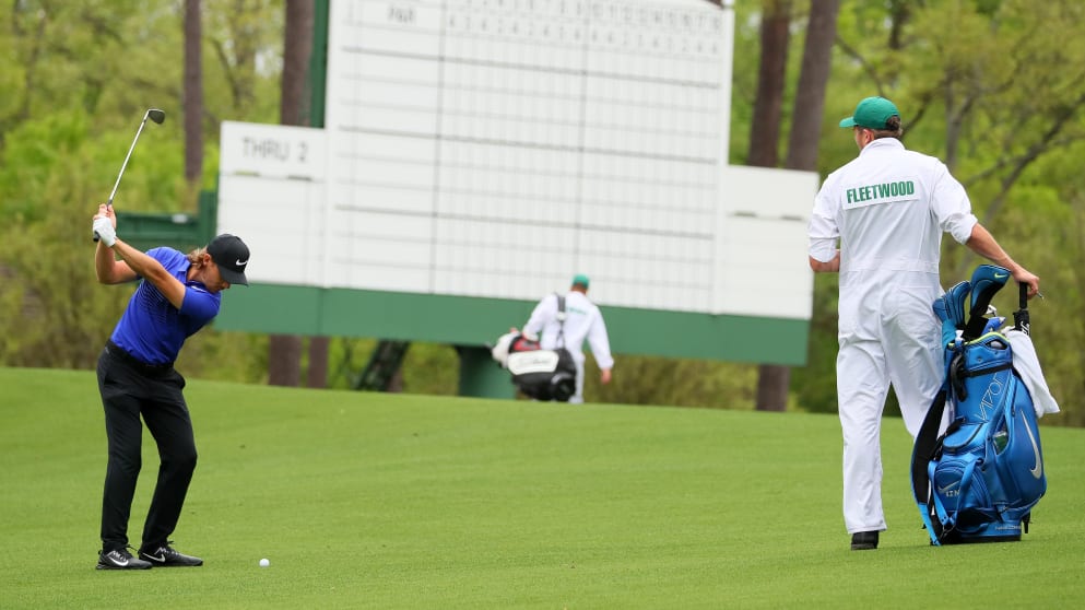Tommy Fleetwood prior to the start of the 2017 Masters Tournament 