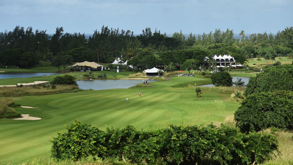 The first hole at Heritage Golf Club, the host for the 2015 AfrAsia Bank Mauritius Open  